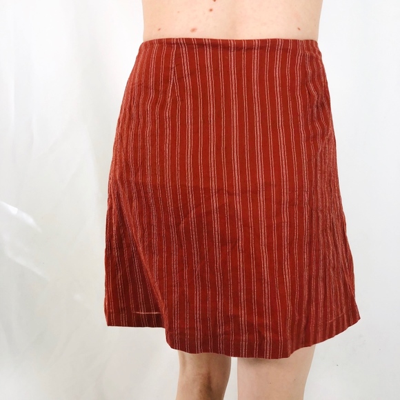 Minkpink Striped Clay Button A Line Mini Skirt 756 - Picture 3 of 5